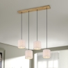 Lampa wisząca drewniana z 4 abażurami z tkaniny Shvid Sprzedaż
