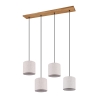 Lampa wisząca drewniana z 4 abażurami z tkaniny Shvid Oferta