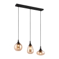 Lampa wisząca kuchnia półwysep 3 światła szkło bursztynowe Tepuk Promocja