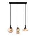 Lampa wisząca kuchnia półwysep 3 światła szkło bursztynowe Tepuk Oferta