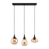 Lampa wisząca kuchnia półwysep 3 światła szkło bursztynowe Tepuk Oferta