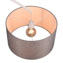 Lampa stojąca łukowa z białego metalu z szarym abażurem z tkaniny Drask Oferta