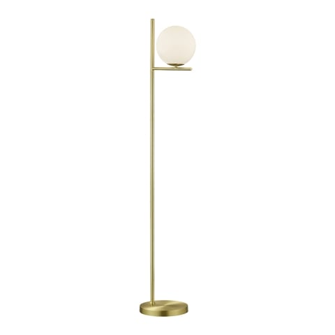 Lampa stojąca z kulistym kloszem ze szkła opalowego Khadz Promocja