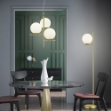 Lampa wisząca z 3 kulistymi kloszami ze szkła białego Lumat Sprzedaż