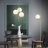Lampa wisząca z 3 kulistymi kloszami ze szkła białego Lumat Sprzedaż