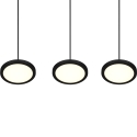 Nowoczesna czarna lampa wisząca LED z 3 światłami, ściemnialna Pular Sprzedaż
