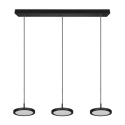 Nowoczesna czarna lampa wisząca LED z 3 światłami, ściemnialna Pular Stan Magazynowy