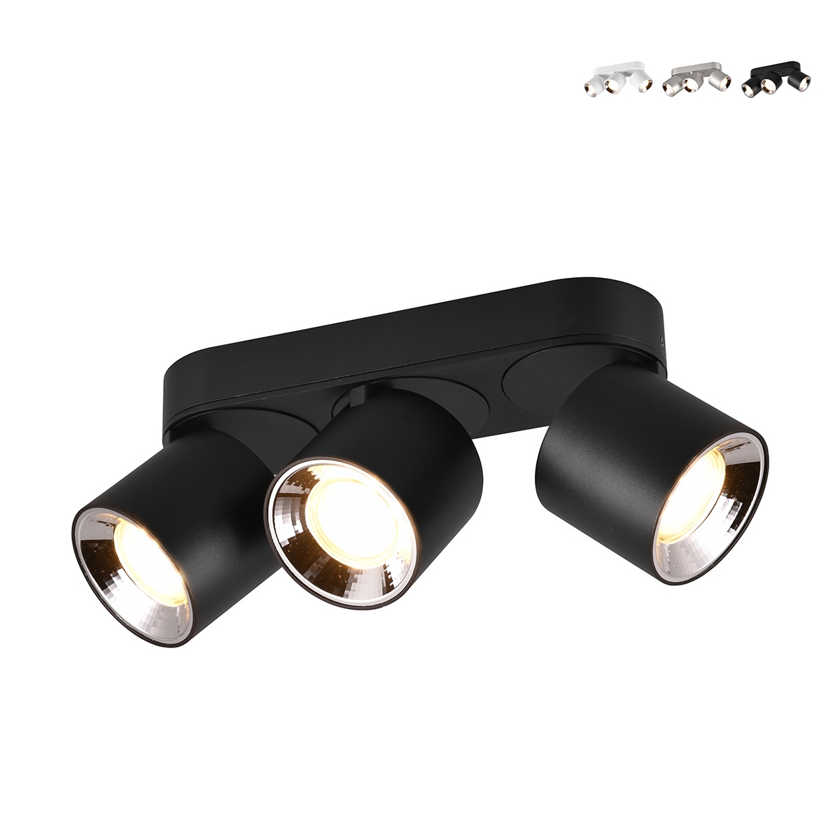 Plafon z 3 nowoczesnymi reflektorami LED regulowanymi do oświetlenia półwyspu kuchennego Kleia Promocja Plafon z 3 nowoczesnymi reflektorami LED regulowanymi do oświetlenia półwyspu kuchennego Kleia Promocja