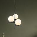 Nowoczesna lampa wisząca z 3 białymi szklanymi kulami Lumoa Sprzedaż