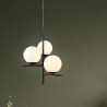 Nowoczesna lampa wisząca z 3 białymi szklanymi kulami Lumoa Sprzedaż