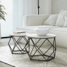 Zestaw 2 stolików kawowych o nowoczesnym designie z metalową podstawą Aragonite Oferta