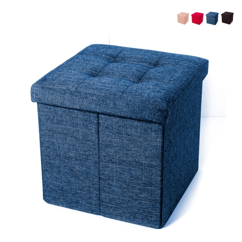 Kwadratowy puf z pojemnikiem z tkaniny do salonu 34x34 cm Liberty Promocja