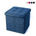 Kwadratowy puf z pojemnikiem z tkaniny do salonu 34x34 cm Liberty Promocja