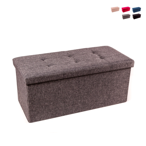 Pufa prostokątna 76x34 cm ze schowkiem do salonu, tkanina Nilo Promocja