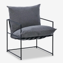 Fotel Design Nowoczesny z Tkaniny w Minimalistycznym Stylu z Czarnym Stalowym Wykończeniem Alaska Środki