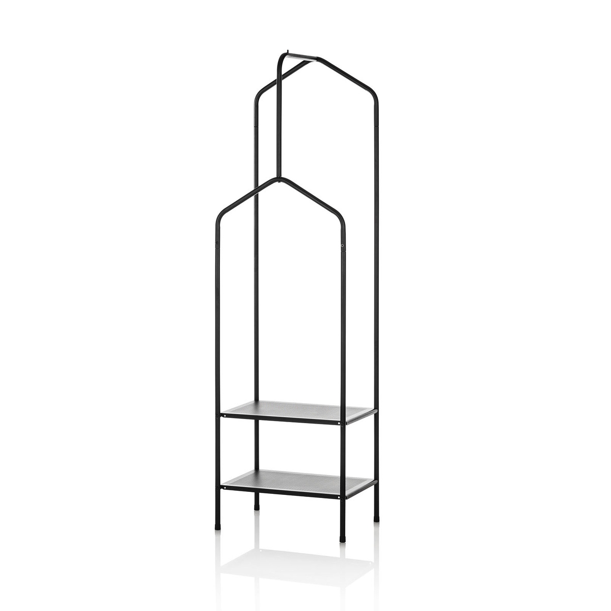 Stojak na ubrania w czarnym metalu, nowoczesny design i oszczędność miejsca Caleb Promocja Stojak na ubrania w czarnym metalu, nowoczesny design i oszczędność miejsca Caleb Promocja