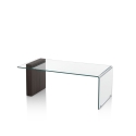 Stolik kawowy ze szkła giętego i drewna 110x55x42cm Feng S Oferta