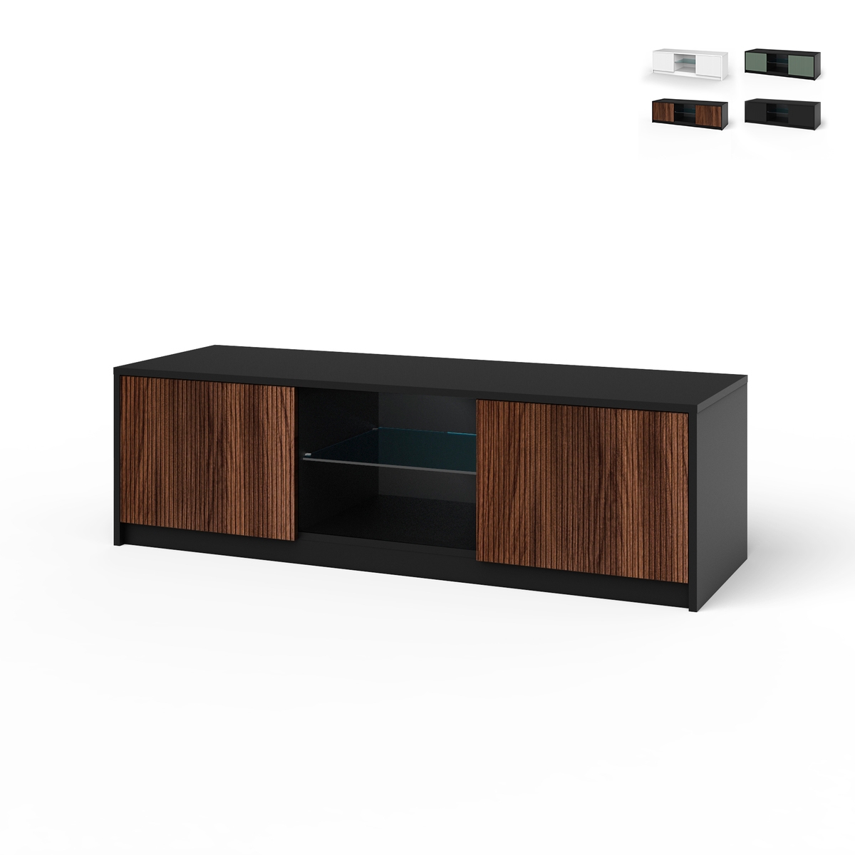 Nowoczesna szafka RTV z żaluzjowymi frontami 150x50x45cm Budapest Promocja Nowoczesna szafka RTV z żaluzjowymi frontami 150x50x45cm Budapest Promocja
