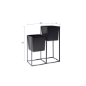 Czarny metalowy stojak na 2 doniczki do roślin domowych Huas Oferta