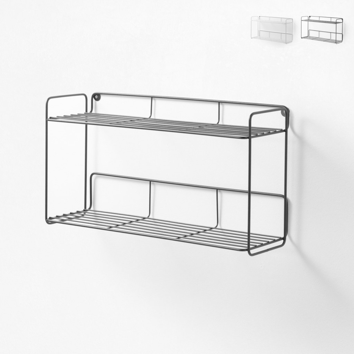 Półka ścienna metalowa z 2 półkami Nori Promocja Półka ścienna metalowa z 2 półkami Nori Promocja