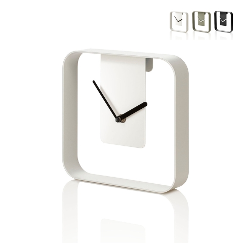 Zegar ścienny i stołowy metalowy 20x20cm nowoczesny design Nova Promocja