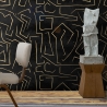 Nowoczesna artystyczna tapeta z geometrycznym wzorem czarno-złoty Graffiti Oferta