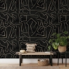 Nowoczesna artystyczna tapeta z geometrycznym wzorem czarno-złoty Graffiti Katalog