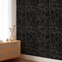 Nowoczesna artystyczna tapeta z geometrycznym wzorem czarno-złoty Graffiti Stan Magazynowy
