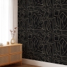 Nowoczesna artystyczna tapeta z geometrycznym wzorem czarno-złoty Graffiti Stan Magazynowy