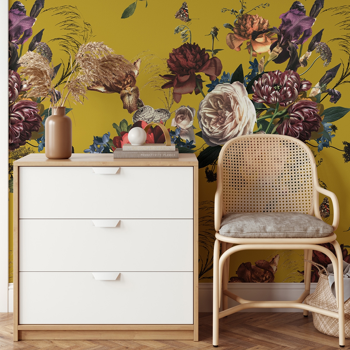 Tapeta samoprzylepna vintage z motywem kwiatowym do salonu Rinascimento Promocja Tapeta samoprzylepna vintage z motywem kwiatowym do salonu Rinascimento Promocja