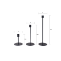 Zestaw 3 świeczników metalowych czarnych, styl minimalistyczny Zen Oferta