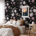 Tapeta kwiatowa do sypialni shabby chic Floreale Scura Promocja