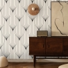 Tapeta geometryczna w stylu vintage biało-czarna Art Déco Promocja