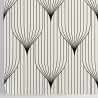 Tapeta geometryczna w stylu vintage biało-czarna Art Déco Stan Magazynowy