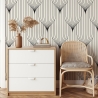 Tapeta geometryczna w stylu vintage biało-czarna Art Déco Oferta