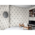 Tapeta geometryczna w stylu vintage biało-czarna Art Déco Rabaty