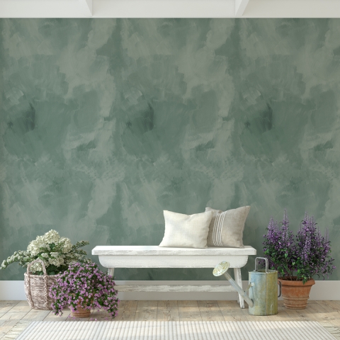 Elegancka tapeta samoprzylepna do salonu Stucco Veneziano Verde Promocja