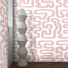Nowoczesna tapeta geometria abstrakcyjna biała i różowa Oferta