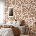 Tapeta samoprzylepna design geometryczny Abstract Bianca e Nocciola Promocja