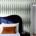 Tapeta zielona z geometrycznym wzorem vintage do salonu Chevron Sprzedaż