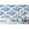Tapeta vintage z motywem lasu, biało-niebieska Toile de Jouy Blu Katalog