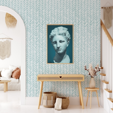 Artystyczna tapeta vintage do sypialni i salonu Geometrica Azzurra Promocja