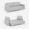 Sofa rozkładana 2-miejscowa w stylu skandynawskim z regulowanym oparciem Chara Katalog