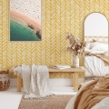 Tapeta samoprzylepna vintage do salonu Geometrica Żółta Promocja