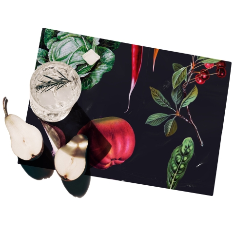 Komplet 2 plastikowych podkładek stołowych o naturalnym designie 42x30 cm do kuchni Promocja
