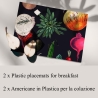 Komplet 2 plastikowych podkładek stołowych o naturalnym designie 42x30 cm do kuchni Sprzedaż