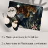 Zestaw 2 zmywalnych podkładek stołowych z motywem zwierząt dżungli 42x30 Dark Jaguar Sprzedaż
