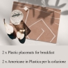 Zestaw 2 różowych podkładek stołowych z geometrycznym wzorem 42x30 cm Graffito rosa Sprzedaż