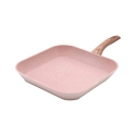 Patelnia grillowa nieprzywierająca efekt granitu różowy 28x28 Bisetti Stonerose Promocja