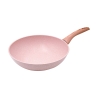 Patelnia 28 cm nieprzywierająca wok imitacja różowego granitu Bisetti Stonerose Promocja